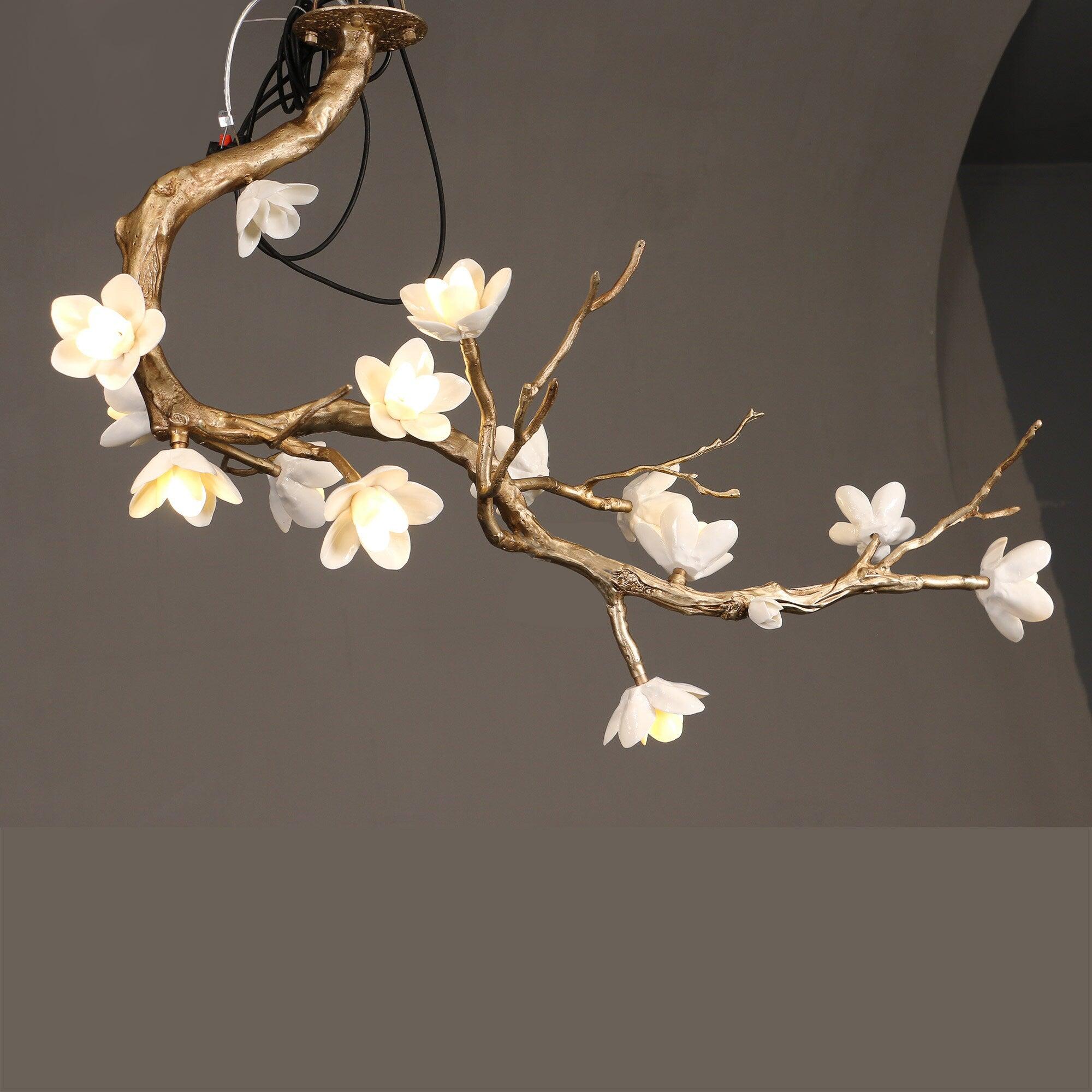 Brass Flower Branch Ceiling Lamp
