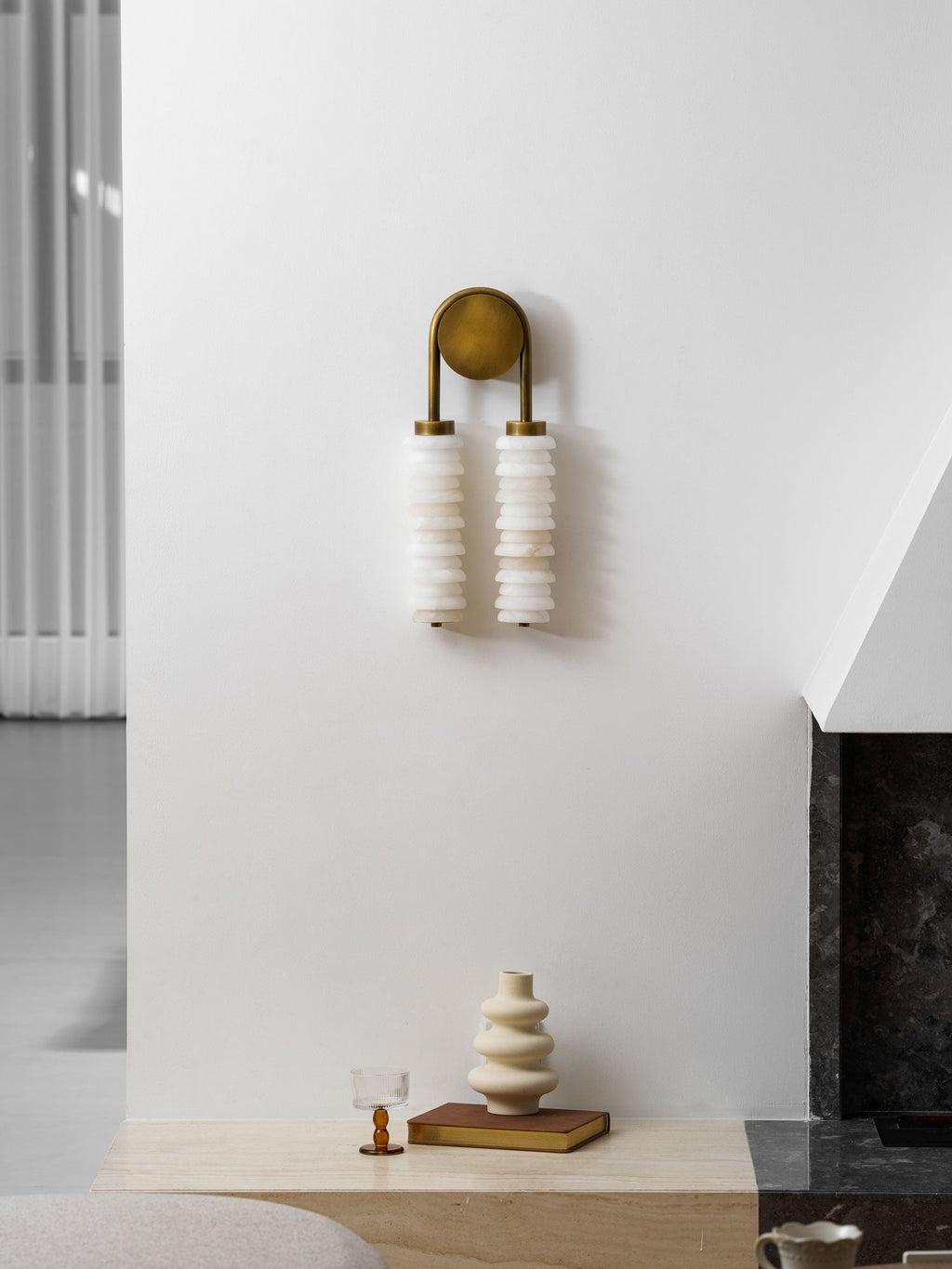 Calla Ribbed Alabaster Sconce
