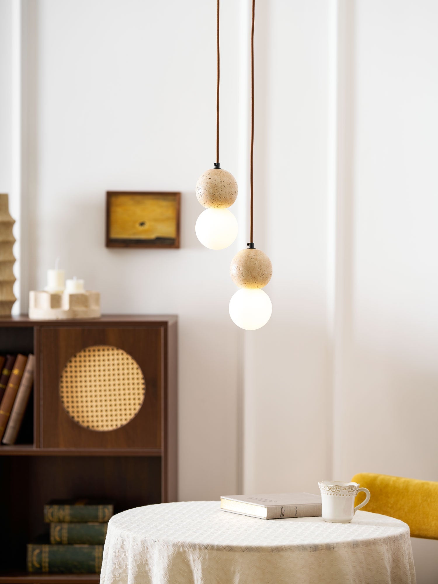 Camille Travertine Pendant Light