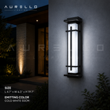 Square Alabaster Outdoor Wall Light, Weatherproof Natural Stone Sconce for Porch & Patio