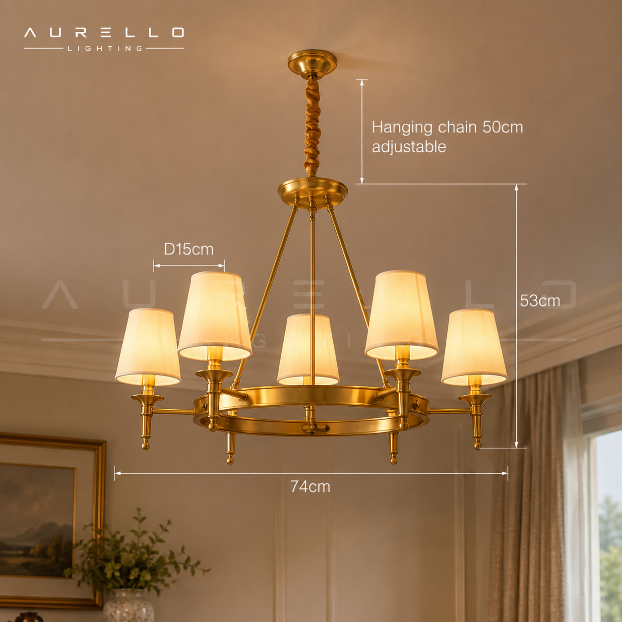 Antique Brass Chandelier