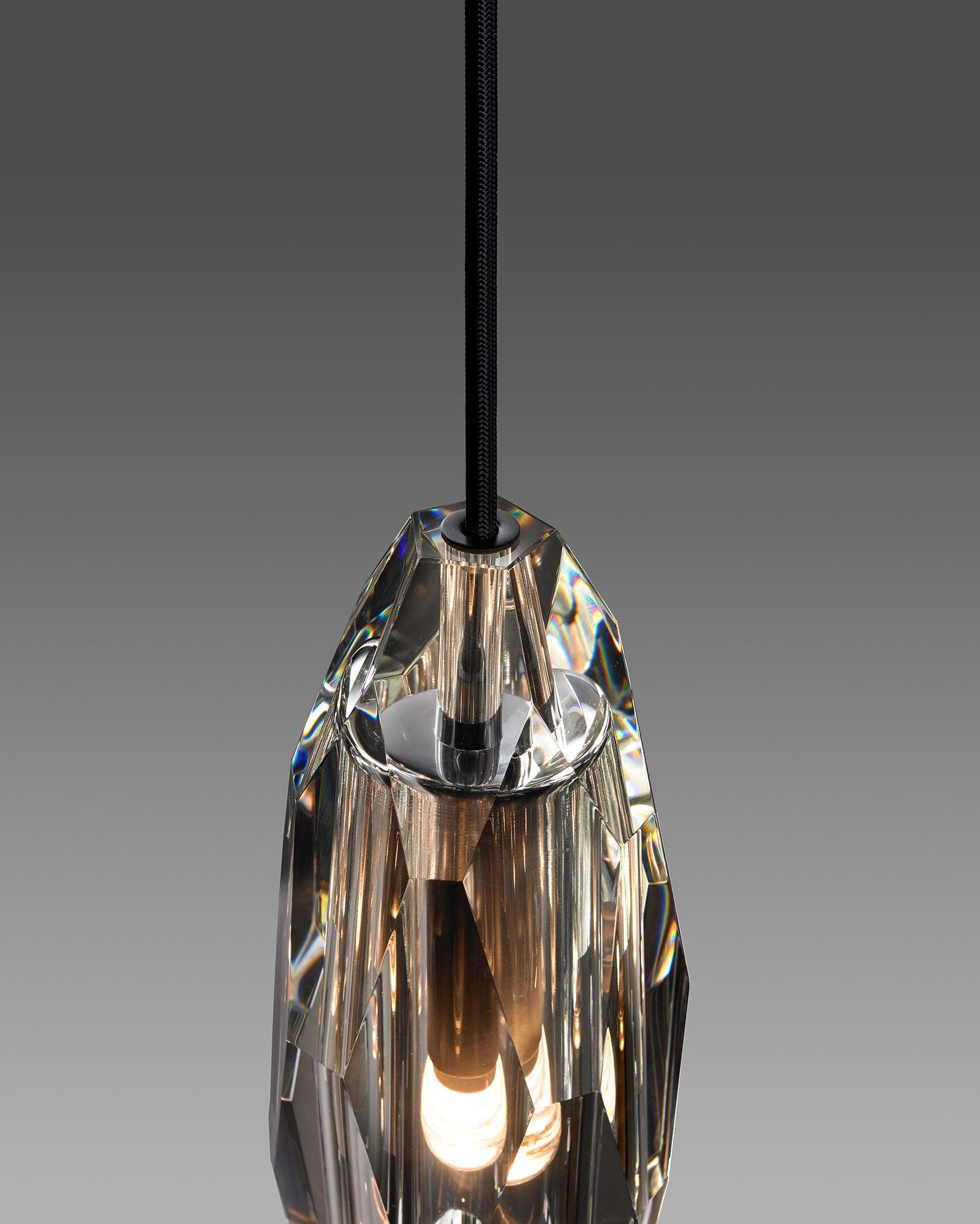 Faceted Crystal Brass Sconce