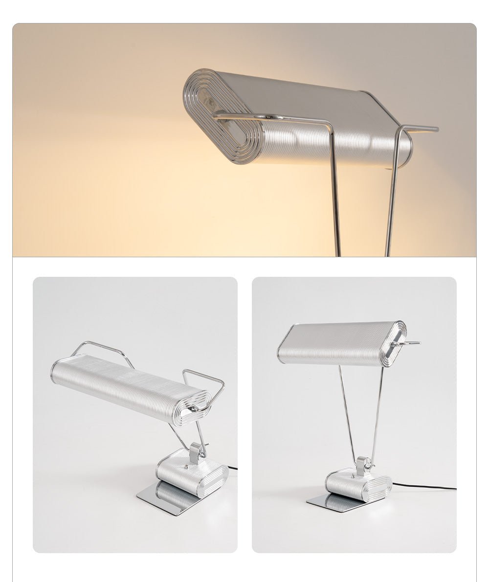 Chrome Coiled Wire Desk Lamp