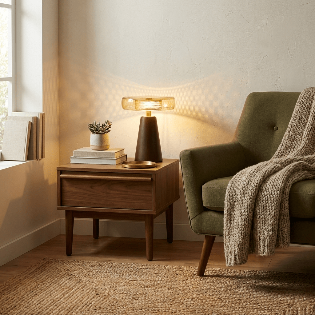 Cognac Disc Table Lamp