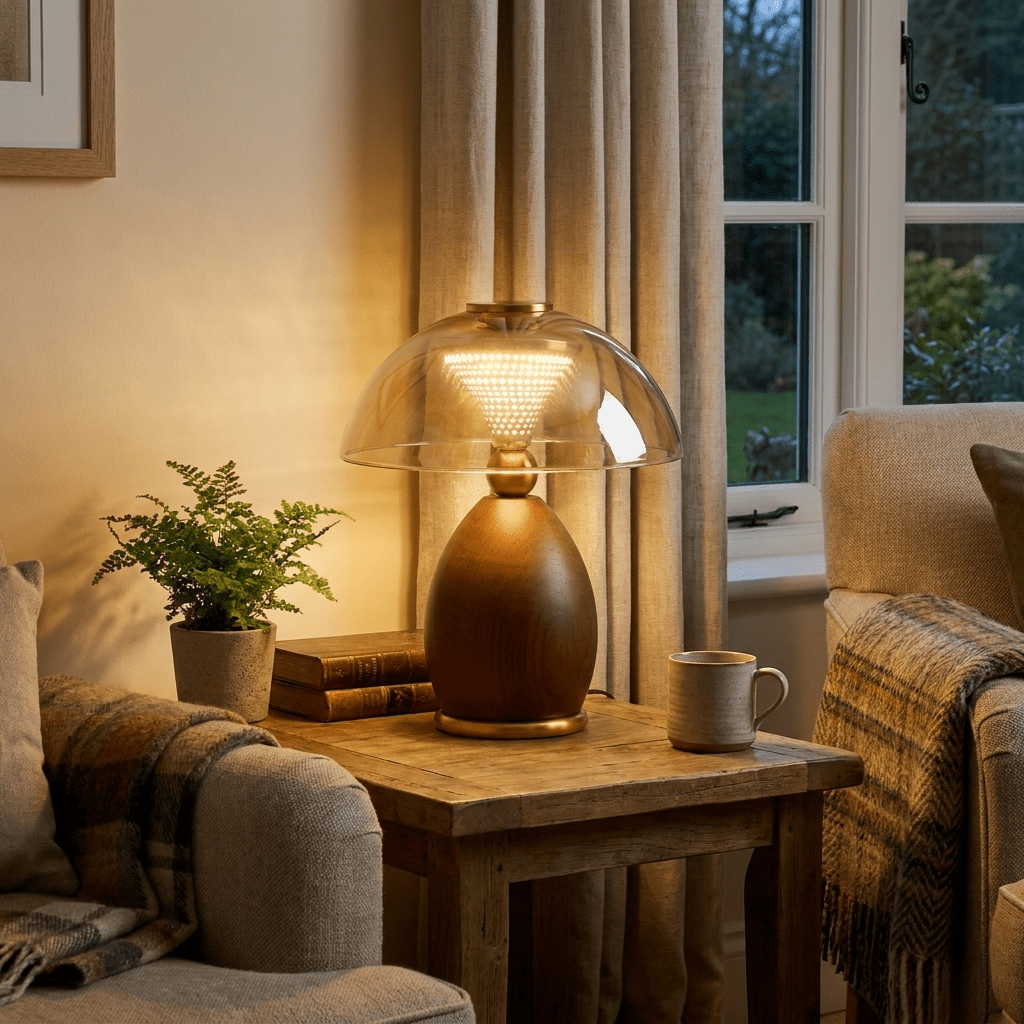 Cognac Disc Table Lamp