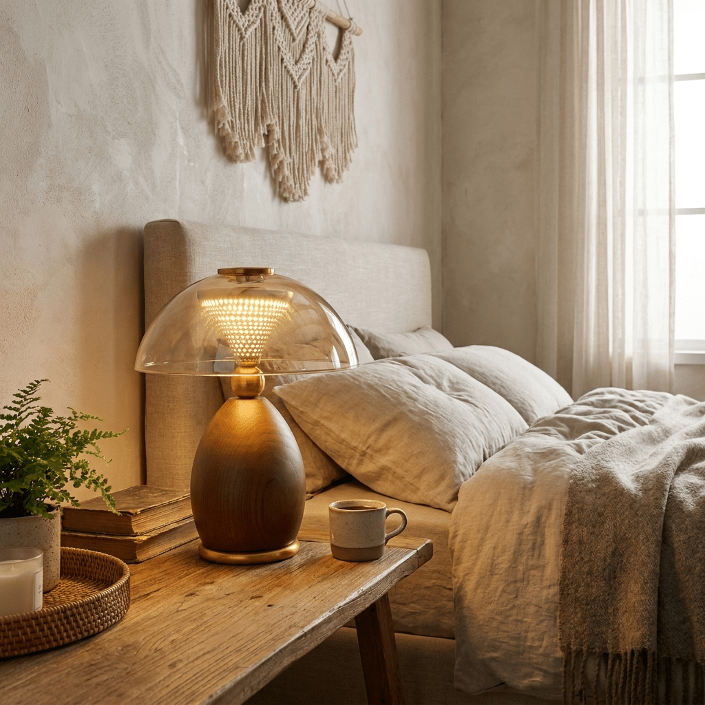 Cognac Disc Table Lamp