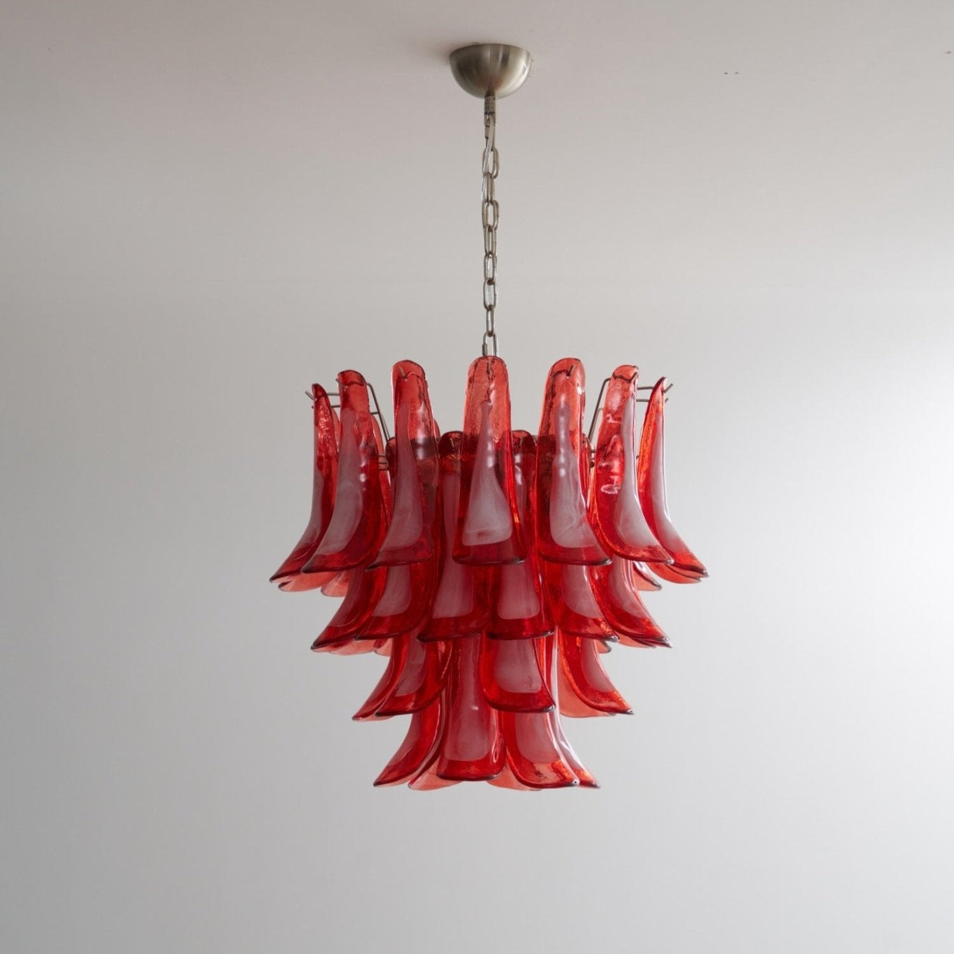 Crimson Glass Petals Chandelier