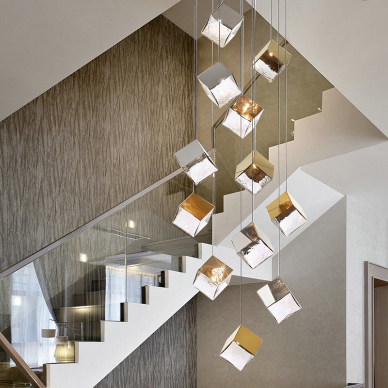 Cubic Luster Cascade Chandelier