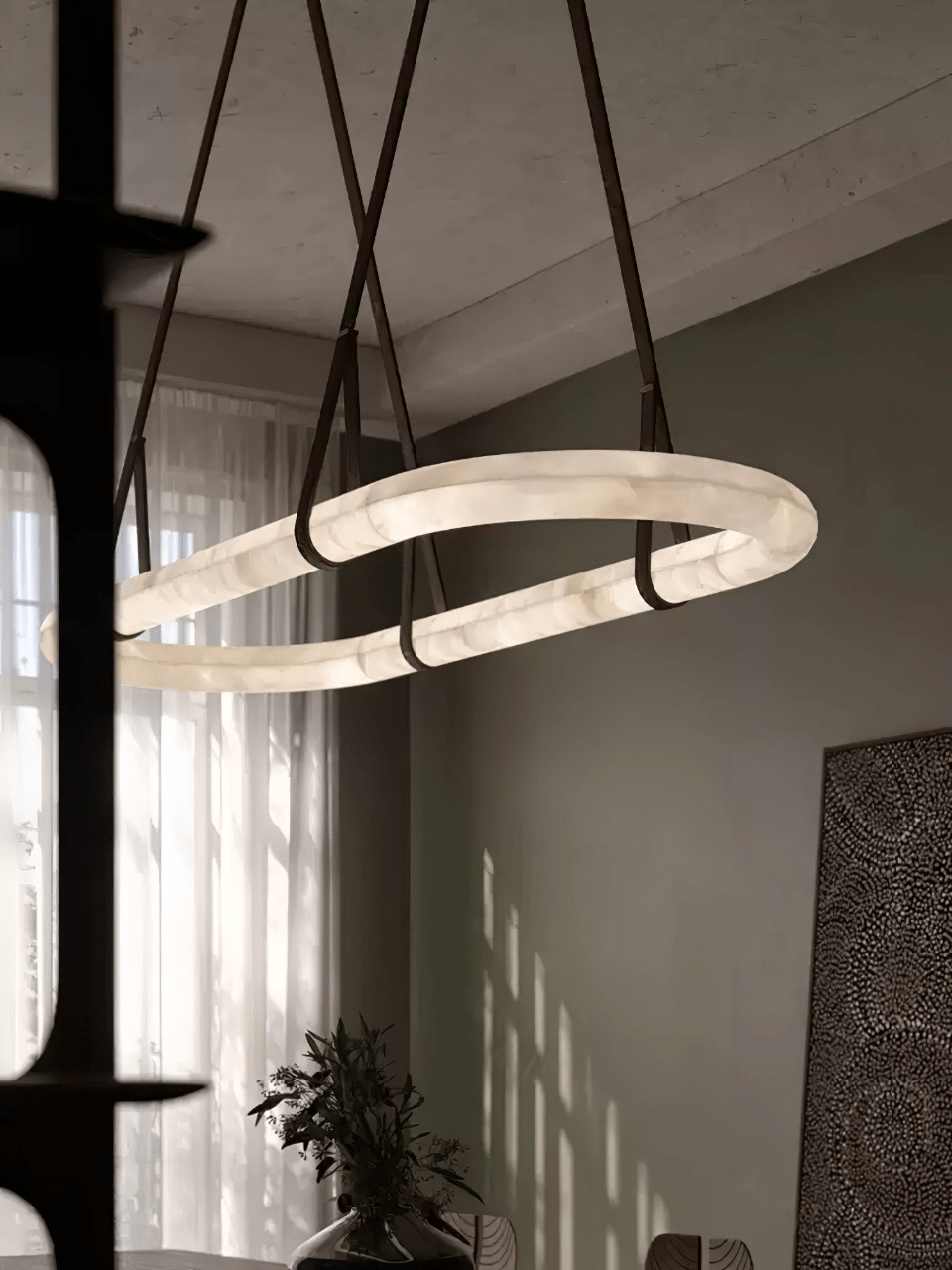 Circle Alabaster Chandelier