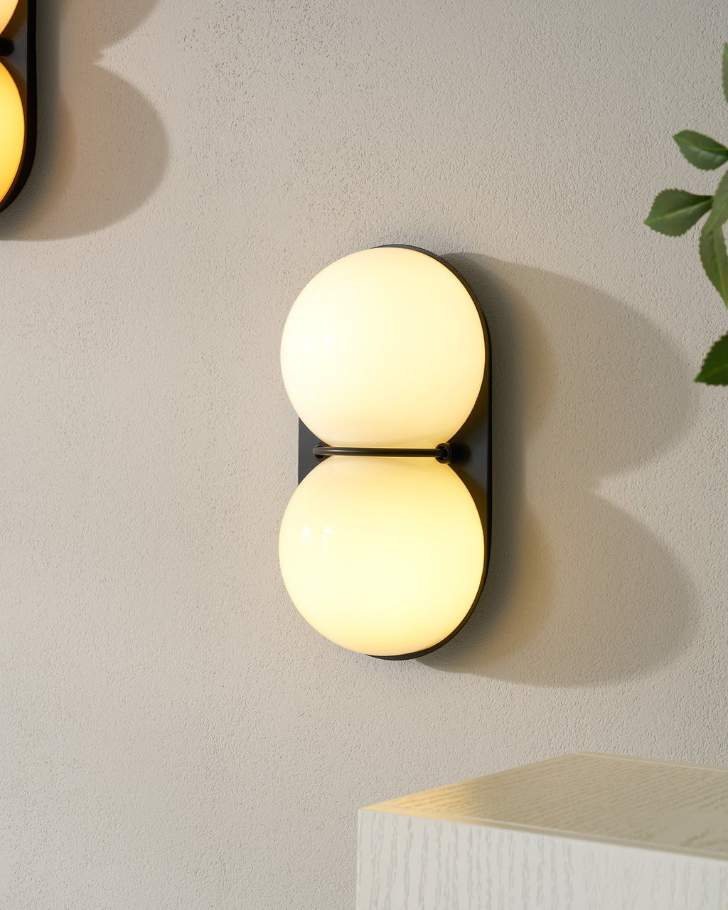 Two Globe Glass Wall Sconce