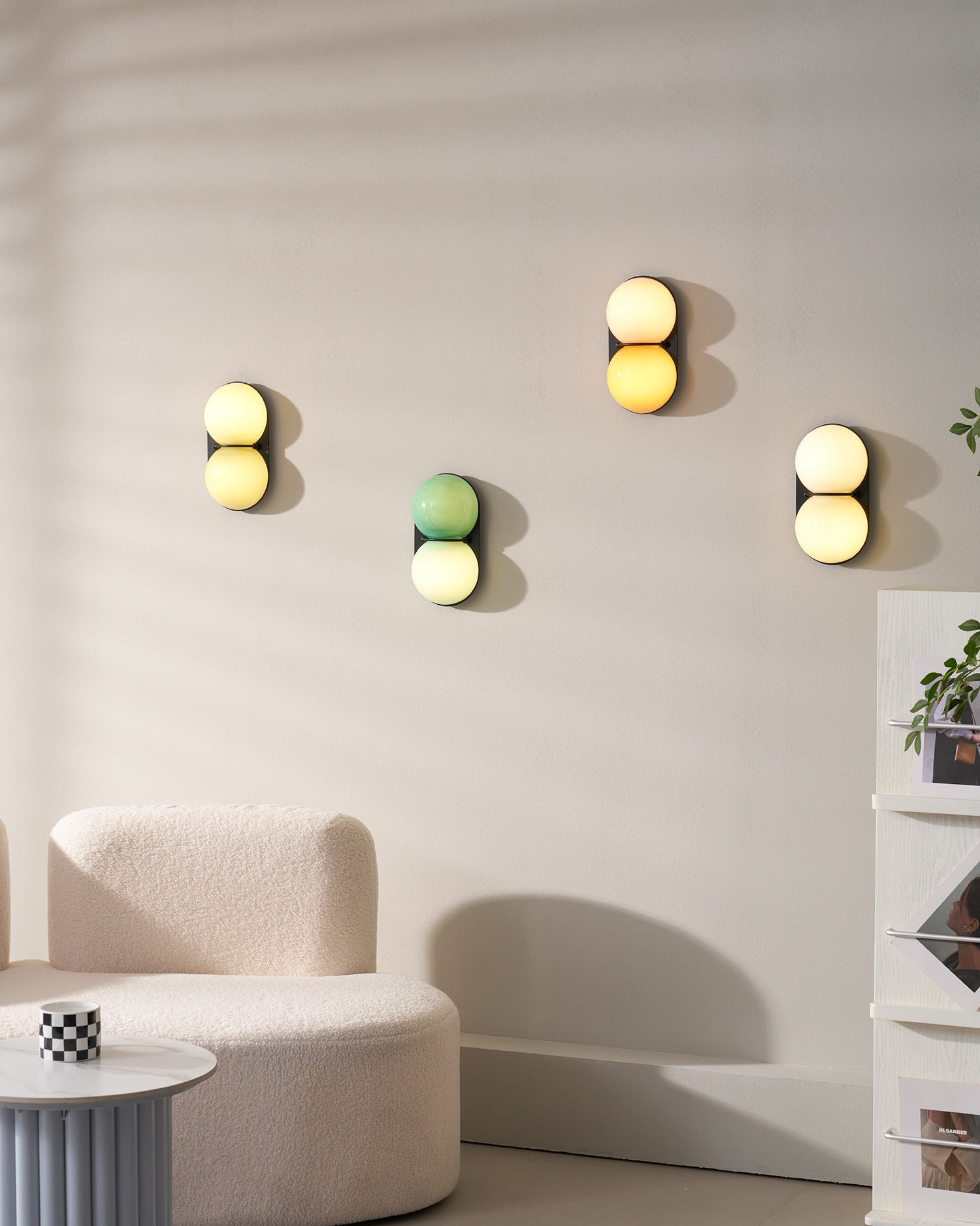 Two Globe Glass Wall Sconce