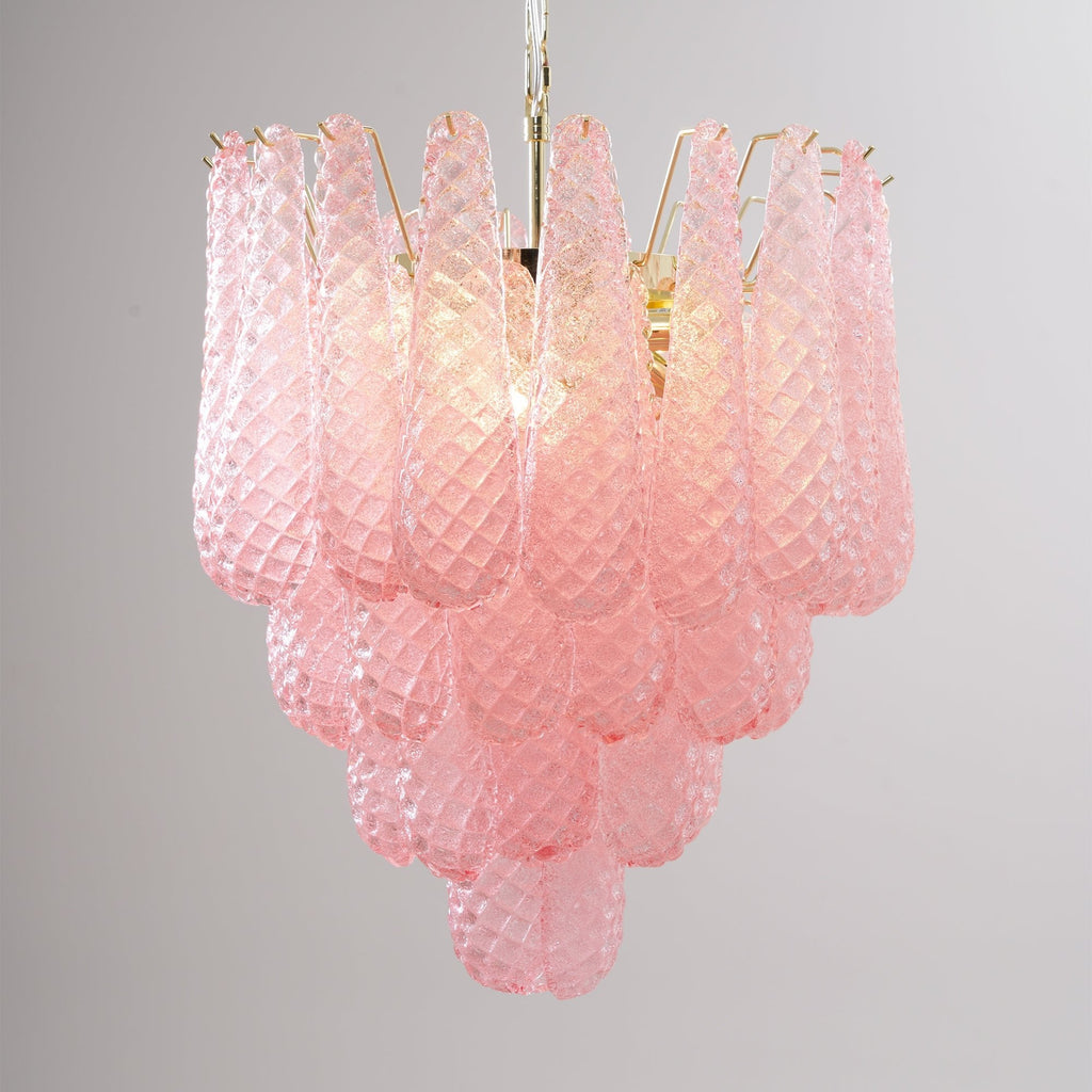 Pink Glass Droplet Chandelier