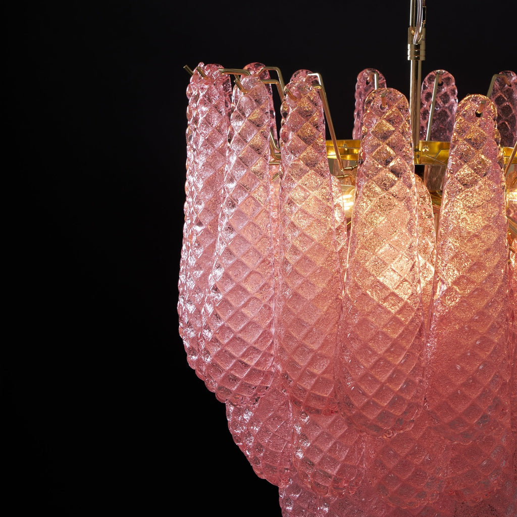 Pink Glass Droplet Chandelier