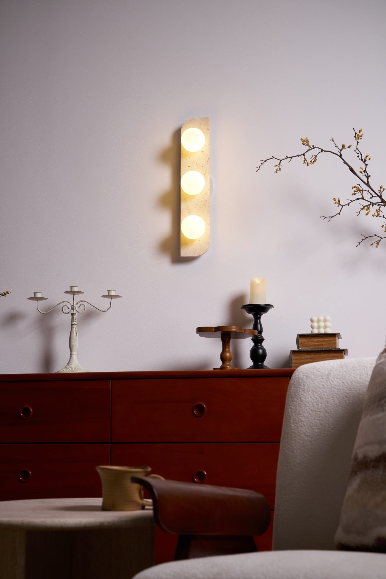 Elysian Travertine Plug-in Wall Light