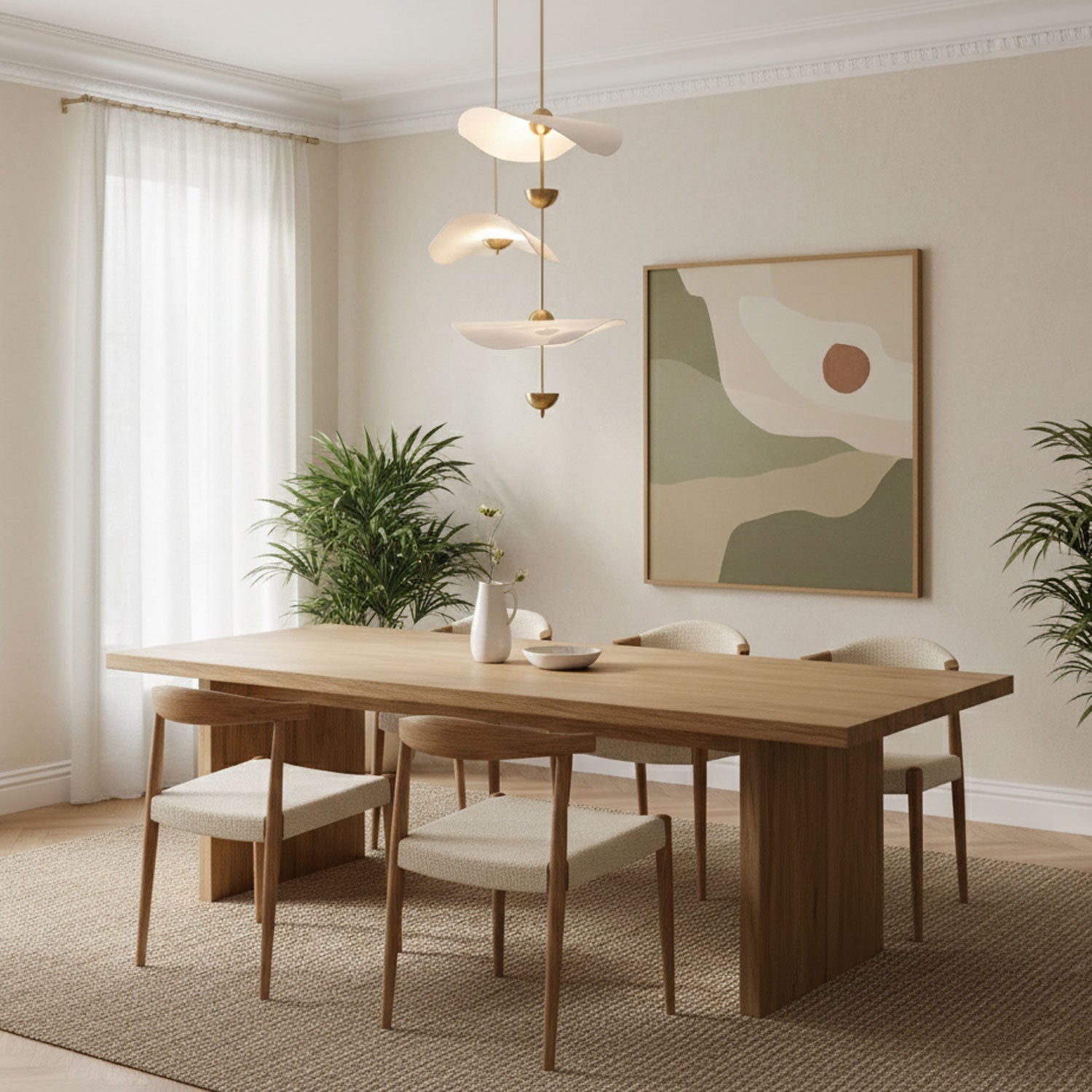 Envolee Double Biscuit Pendant Light