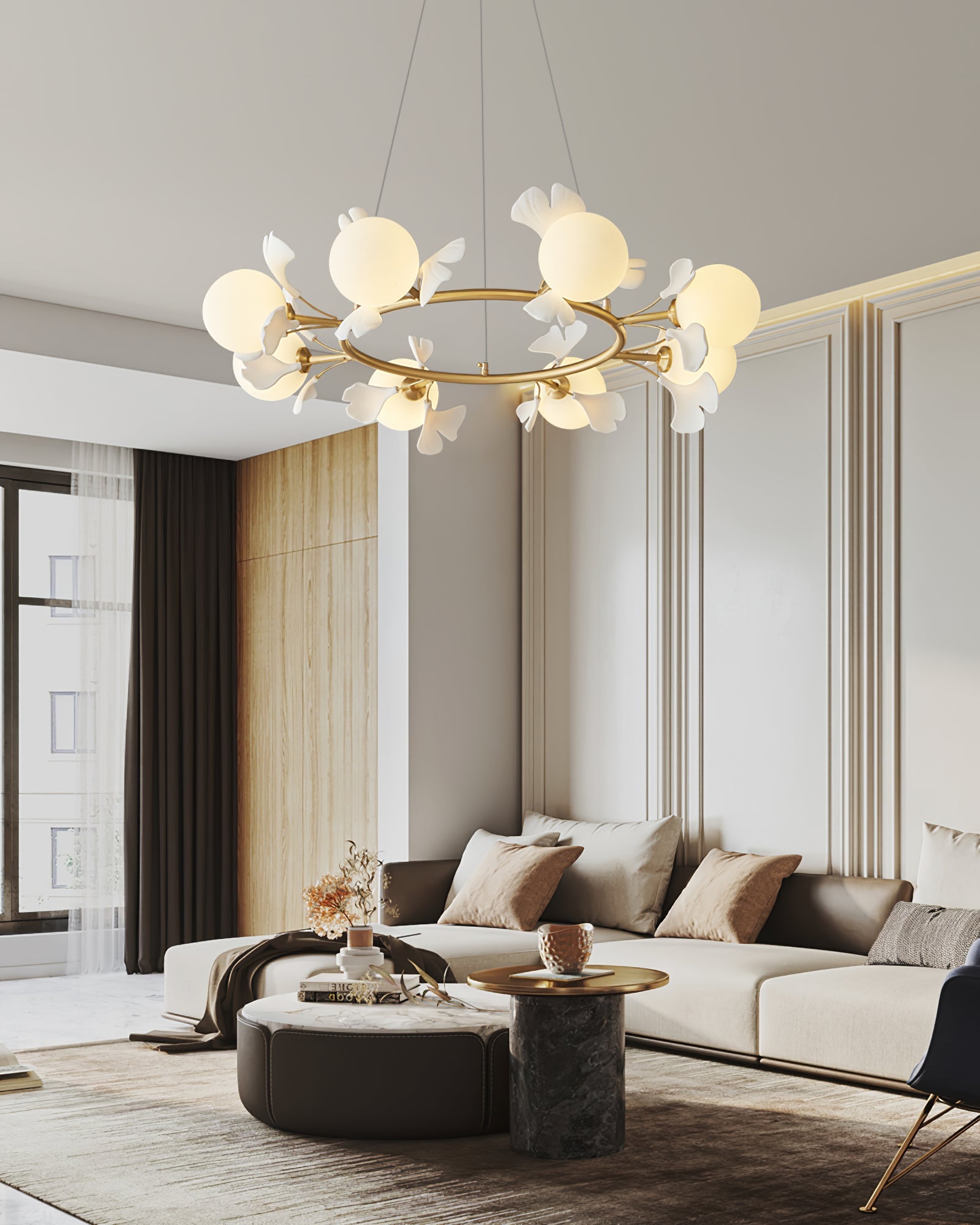 Gingko Orb Chandelier