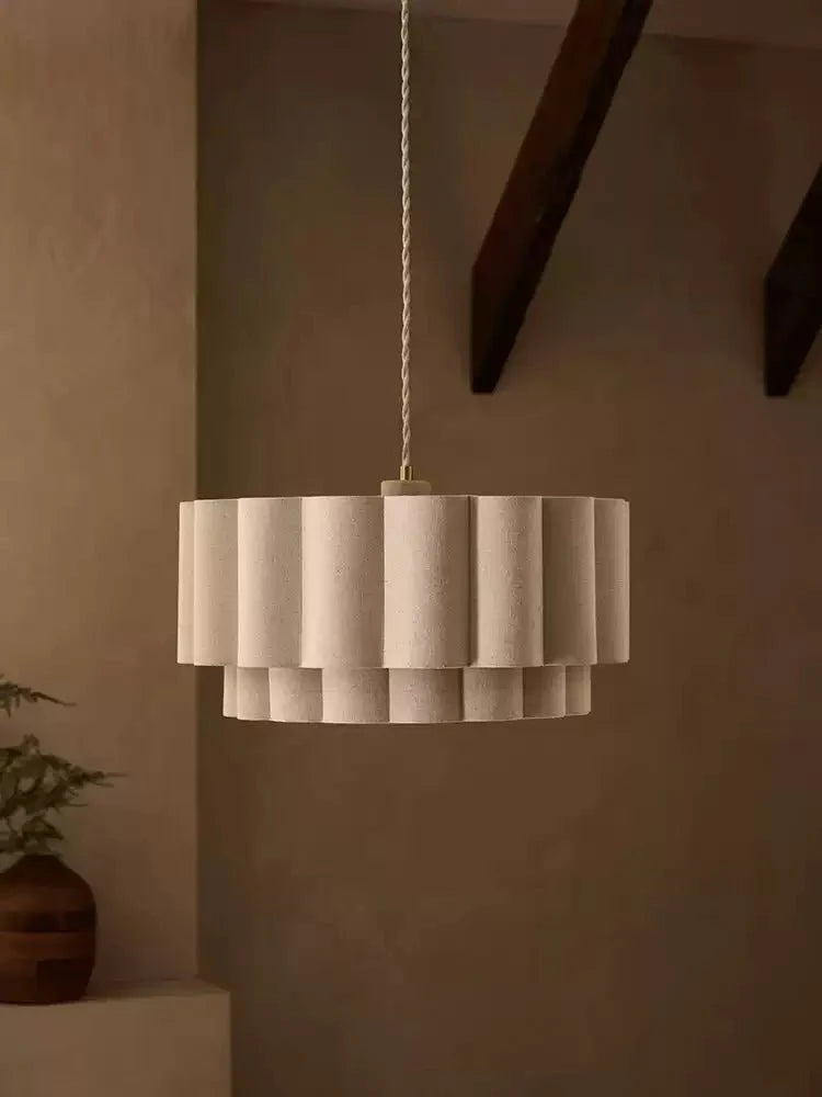 Fabric Petal Cylinder Pendant Lamp