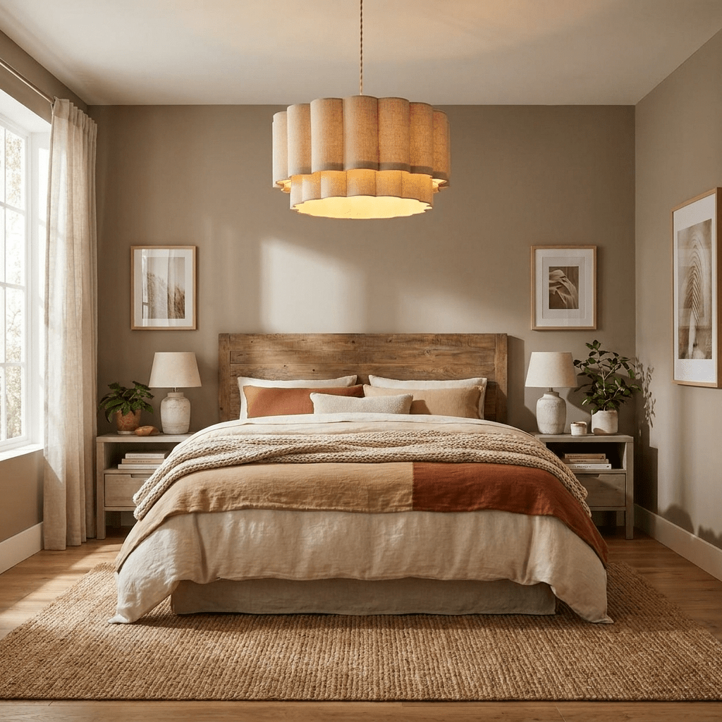 Fabric Petal Cylinder Pendant Lamp