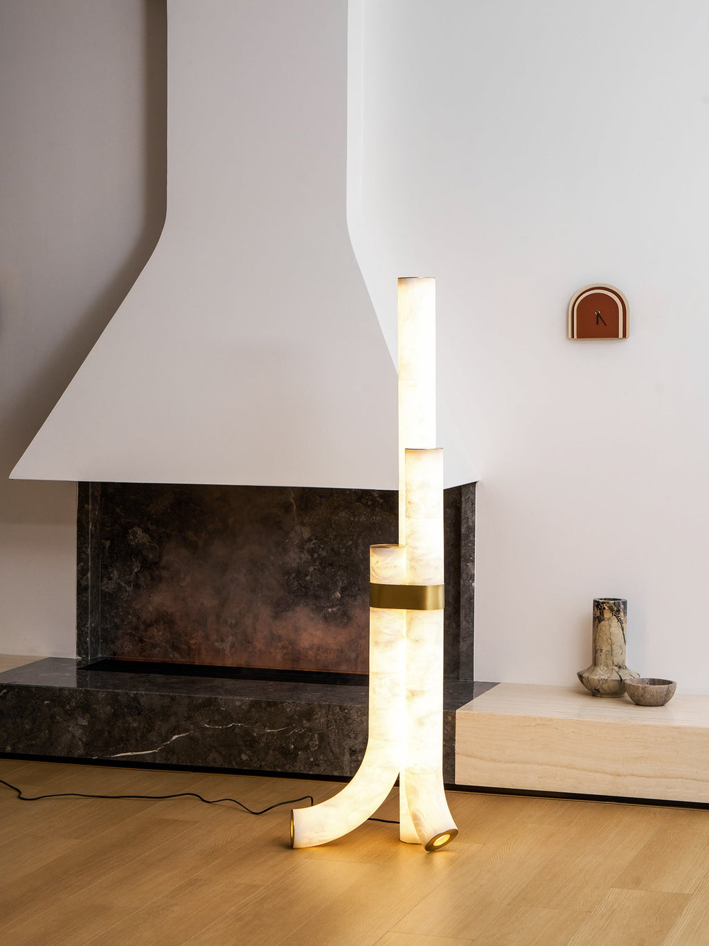 Piped Alabaster Floor Lamp