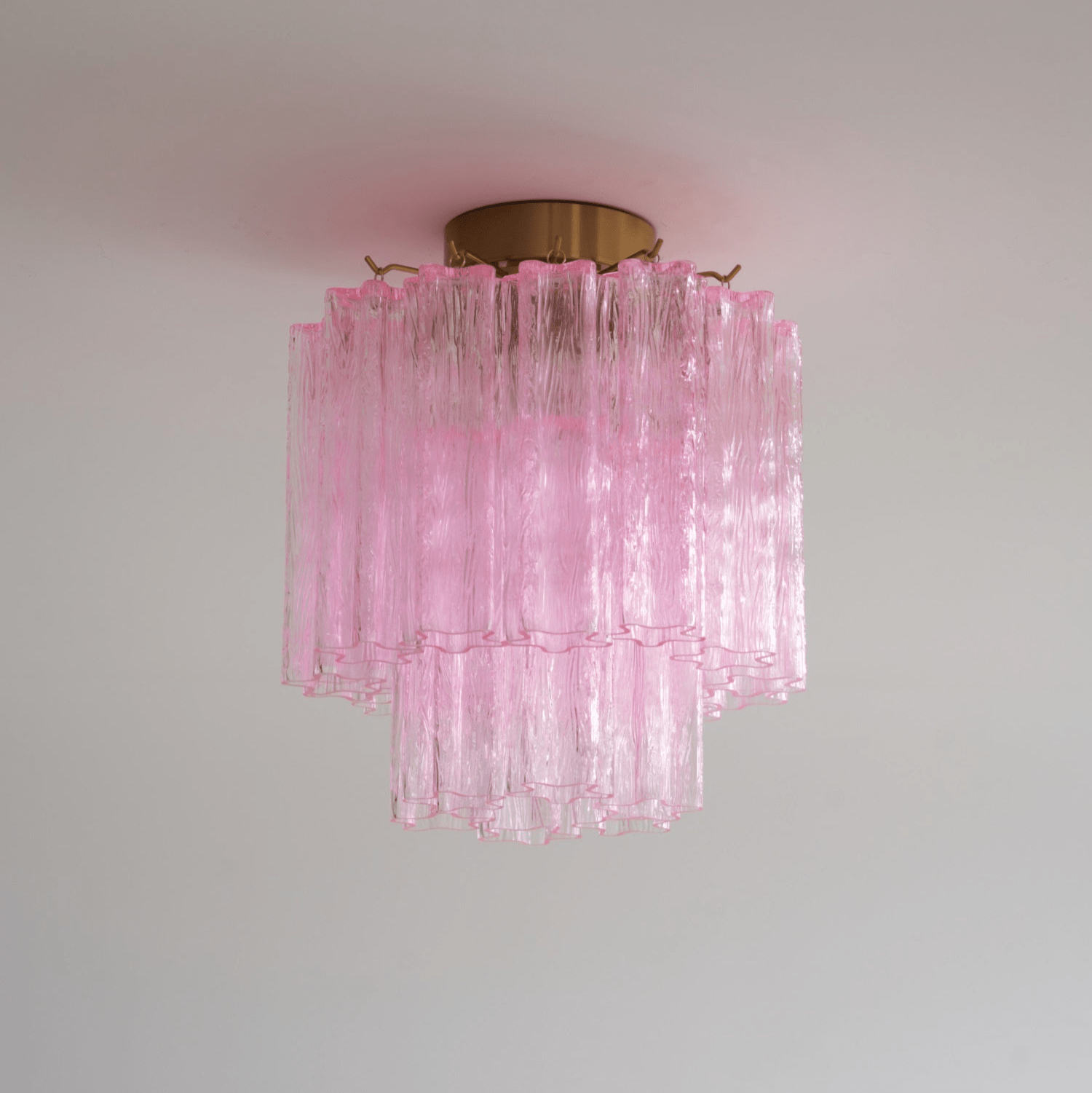 Fiora Pink Glass Ceiling Lamp