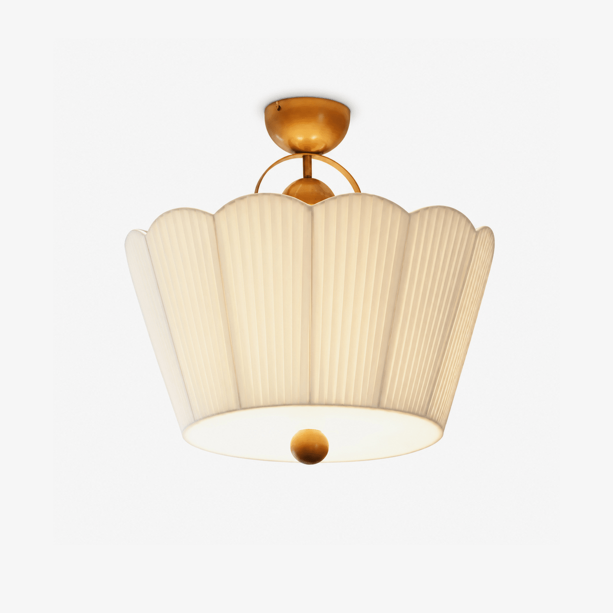 Flora Pleated Fabric Semi-Flush Mount