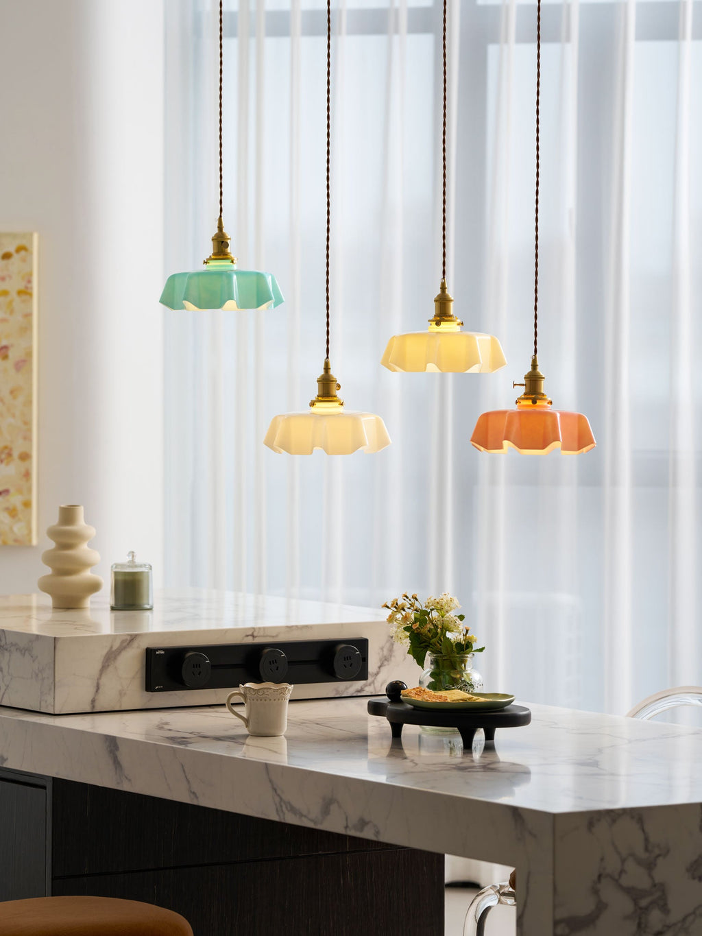French Flower Pendant Light