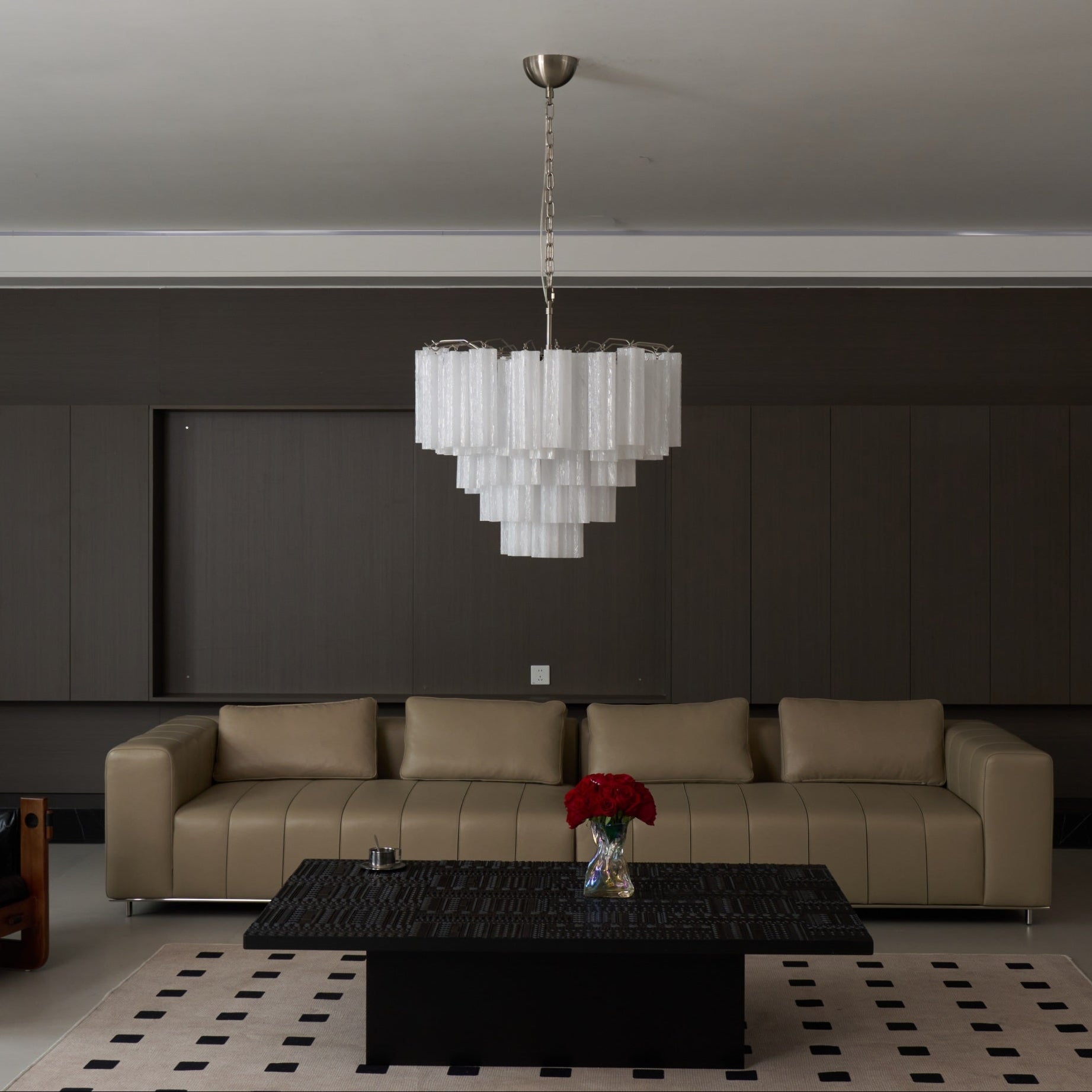 Frosted Glass Cascade Chandelier