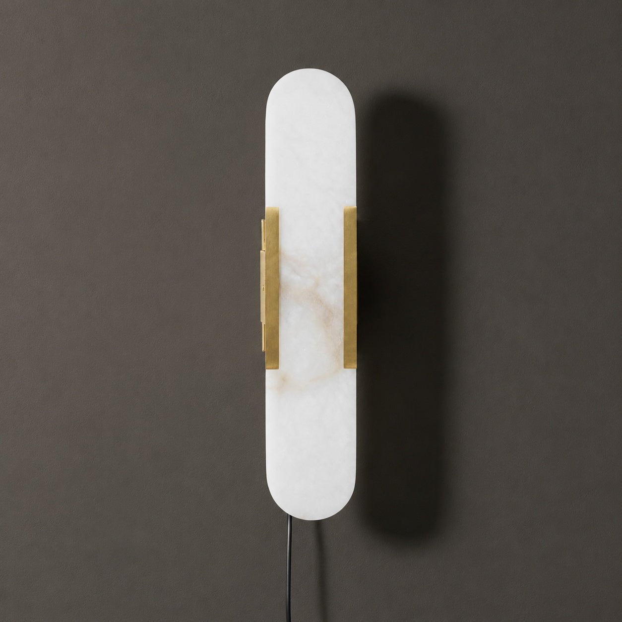 Oblong Alabaster Plug-in Wall Sconce