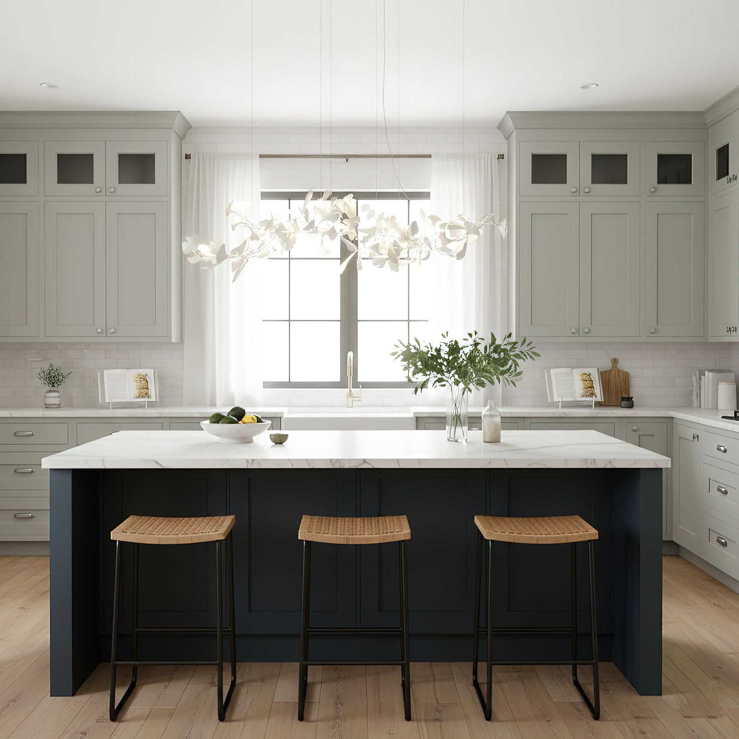Porcelain Gingko Chandelier