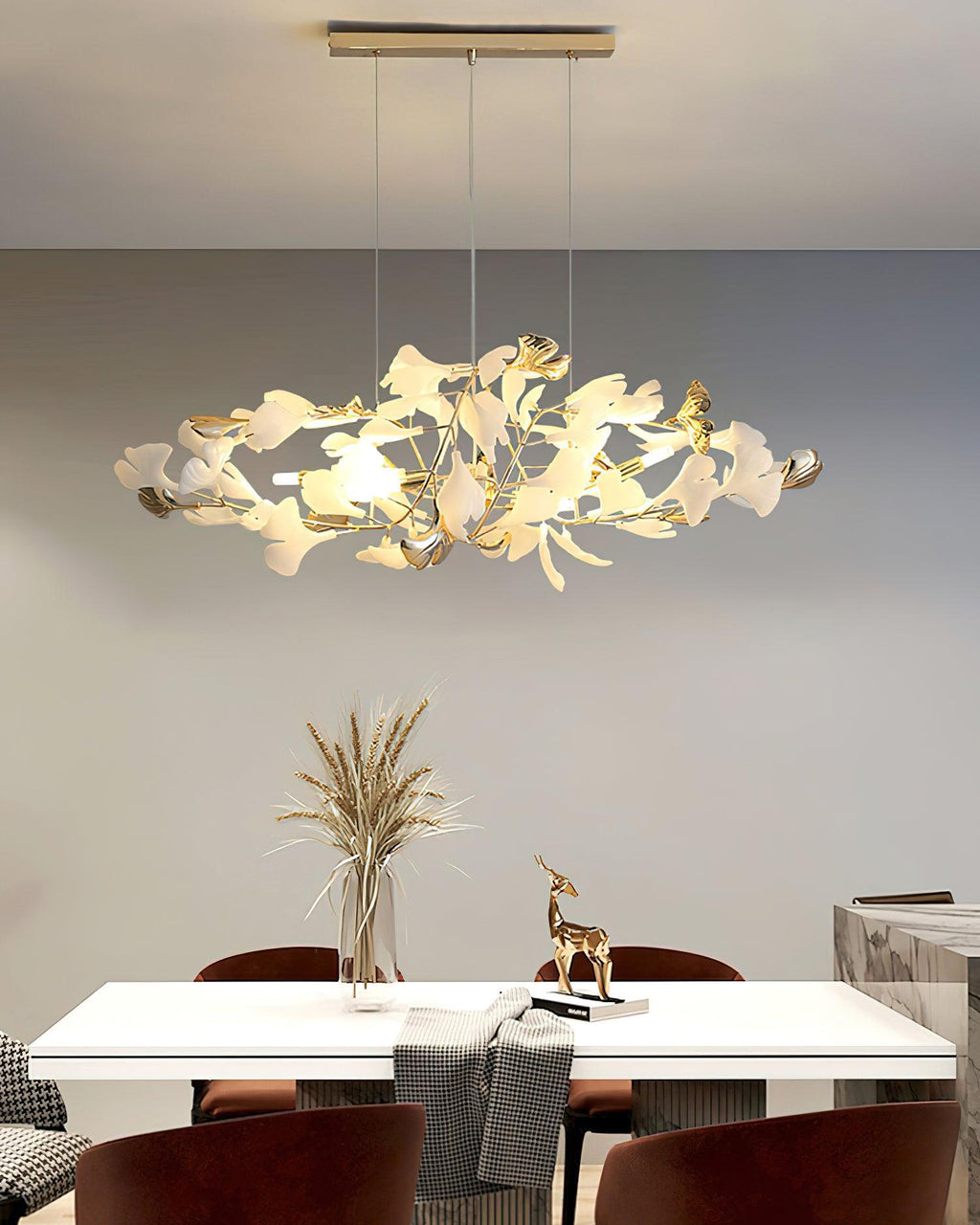 Gingko Bough Round Chandelier