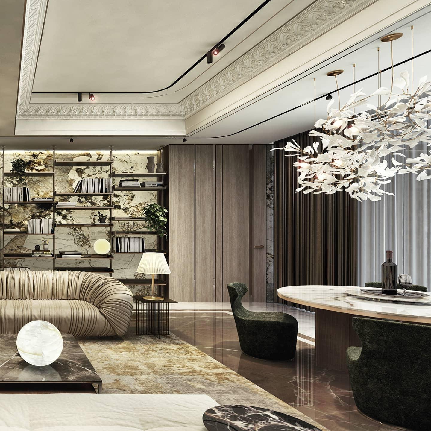 Porcelain Gingko Chandelier