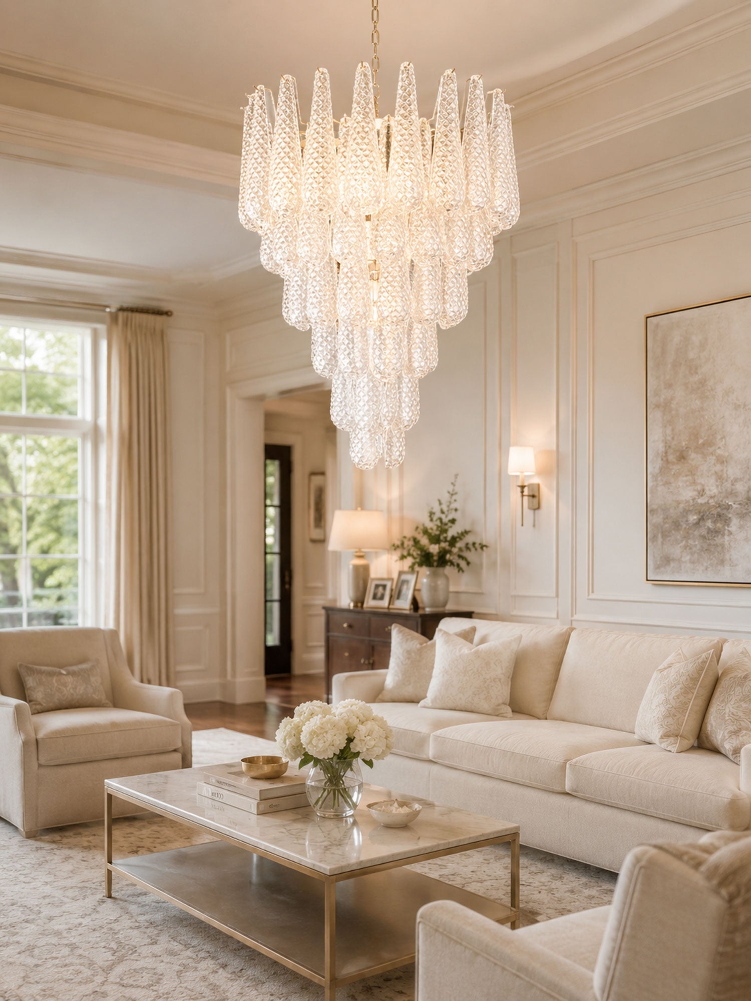 Glass Pinecone Chandelier