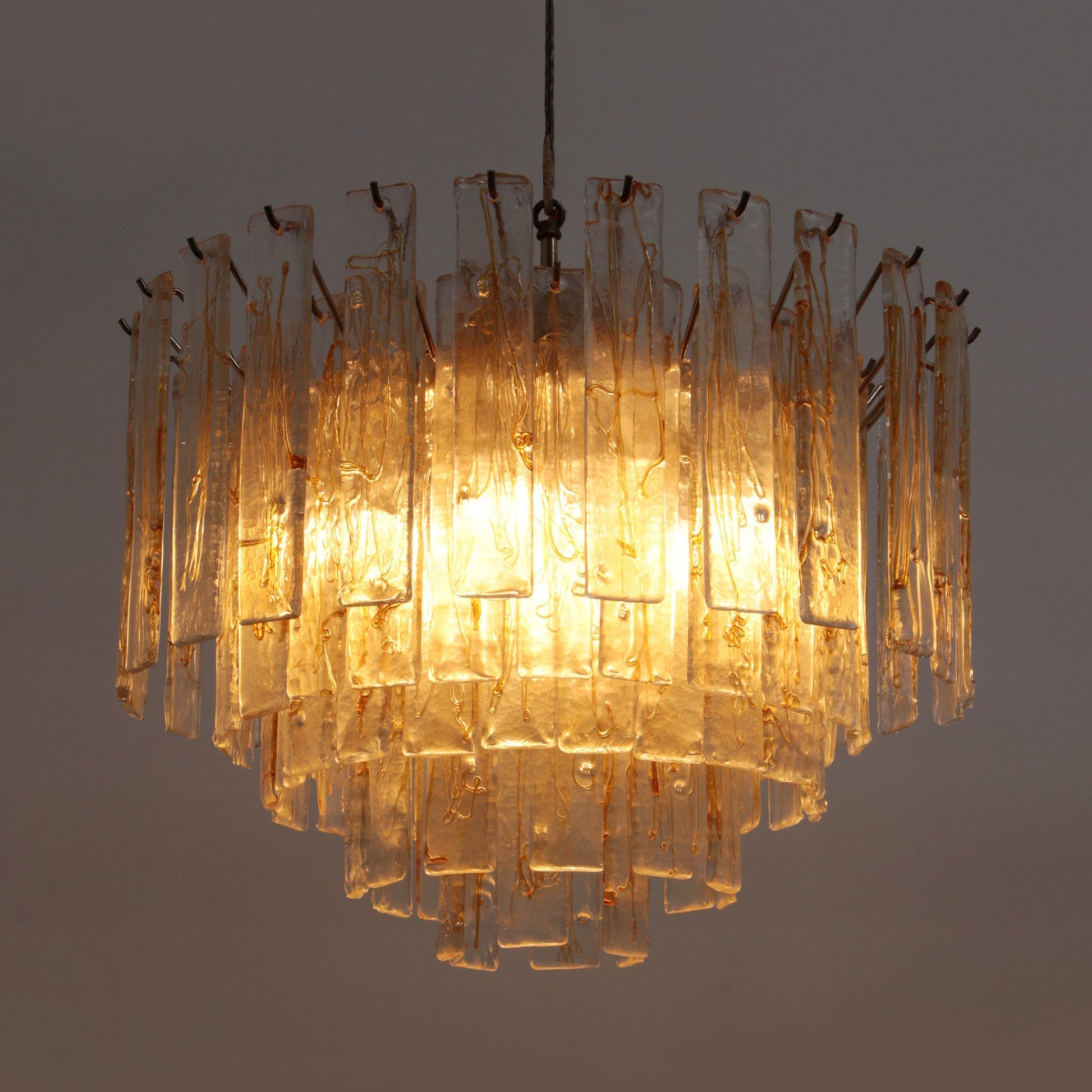 Golden Amber Glass Chandelier