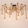 Hemp Rope Scattered Flower Chandelier