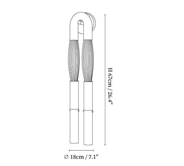 Horsehair Wall Lamp — size reference