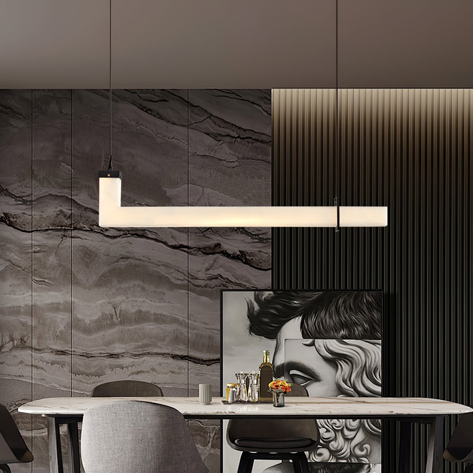 L-Axis Alabaster Pendant Lamp