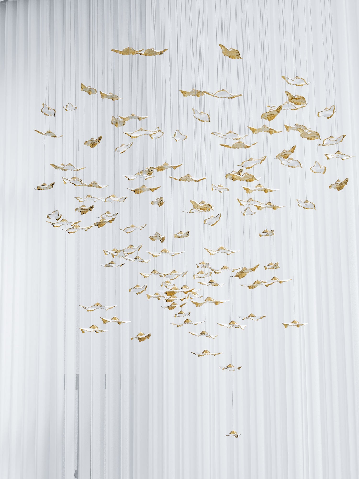 Leaf Twisted Sculptural Customize Chandelier