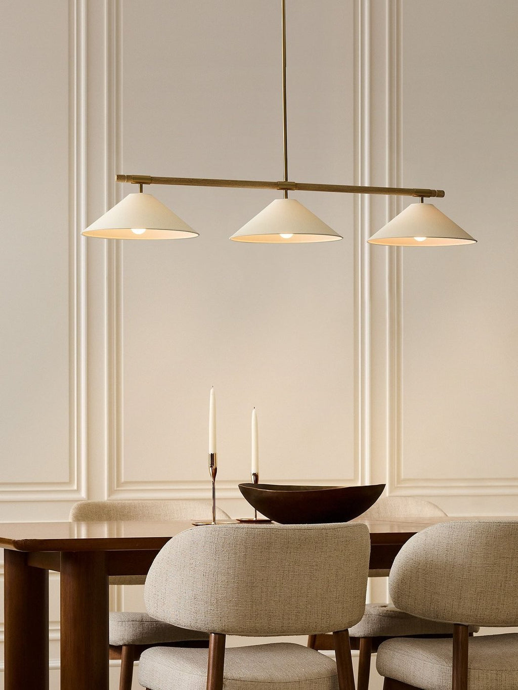 Linen Cone Linear Chandelier