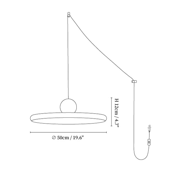 Lola Pendant Swag Light — size reference