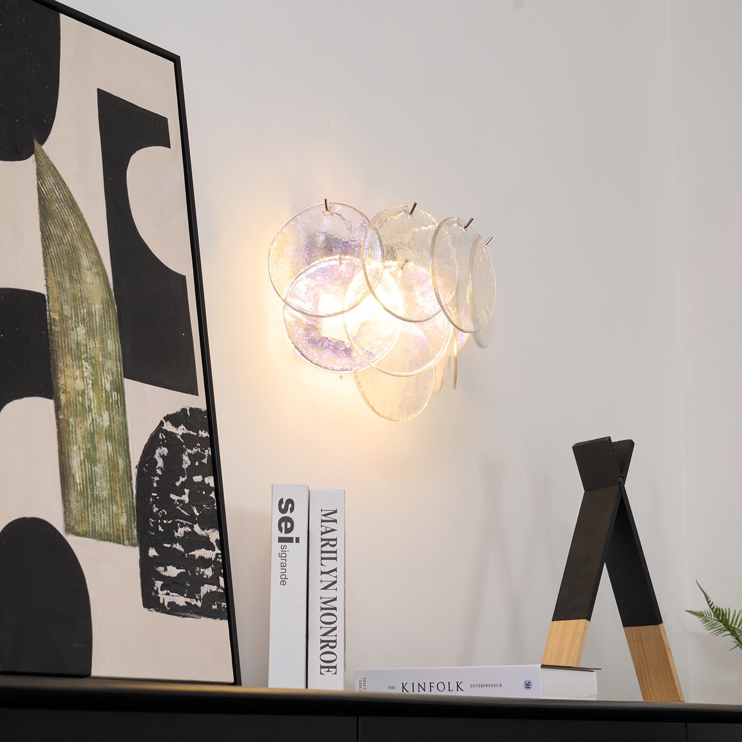 Lunaria Disc Glass Wall Lamp