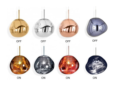 Modern Lava Pendant Lamp — on and off effect comparison