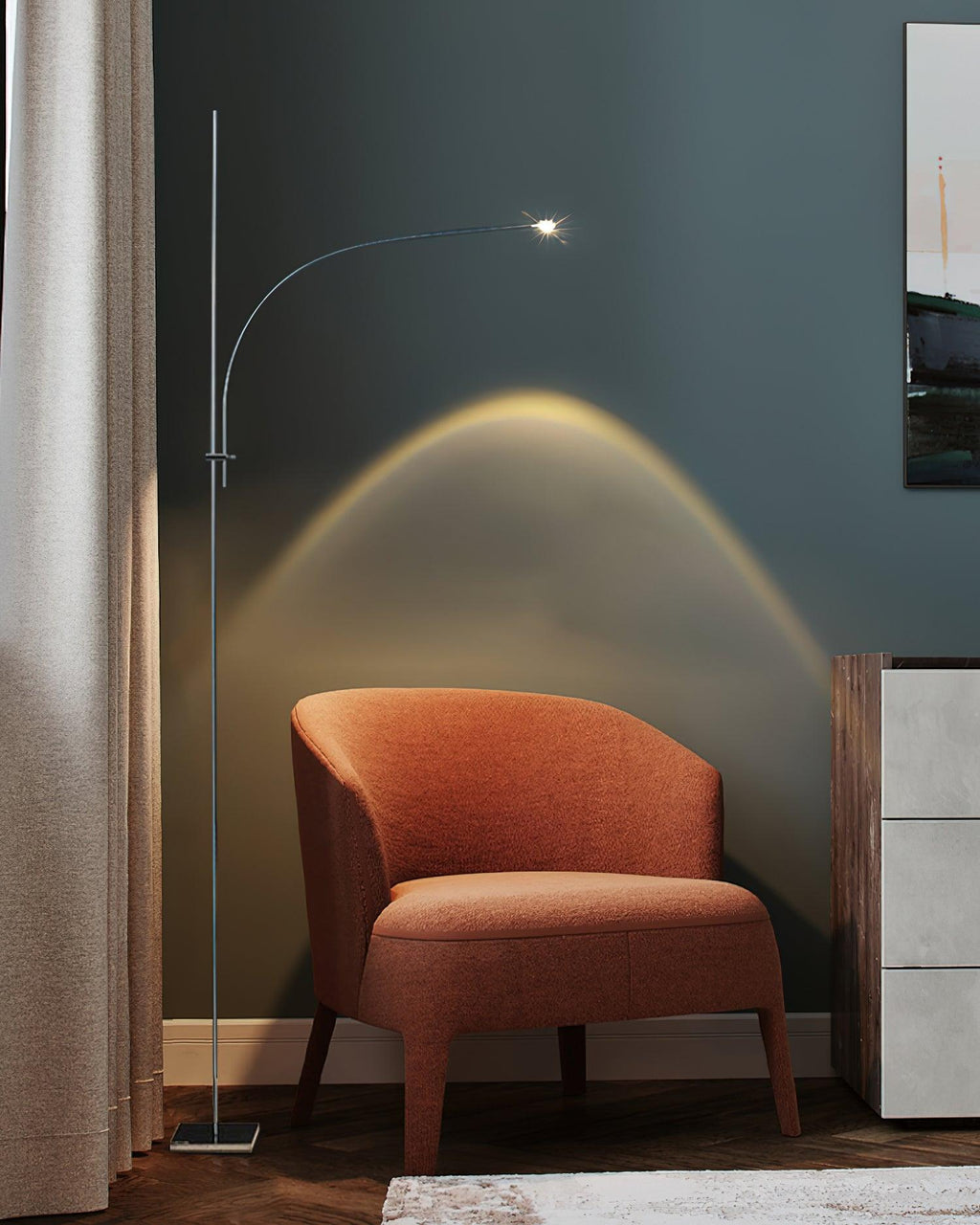 Metal Body Graceful Floor Lamp