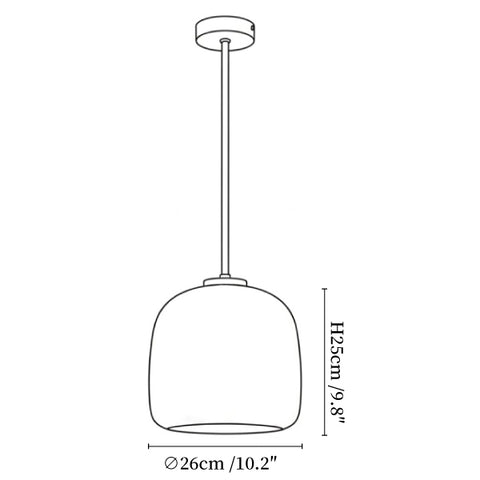Metro Sphere Glass Pendant Lamp small size