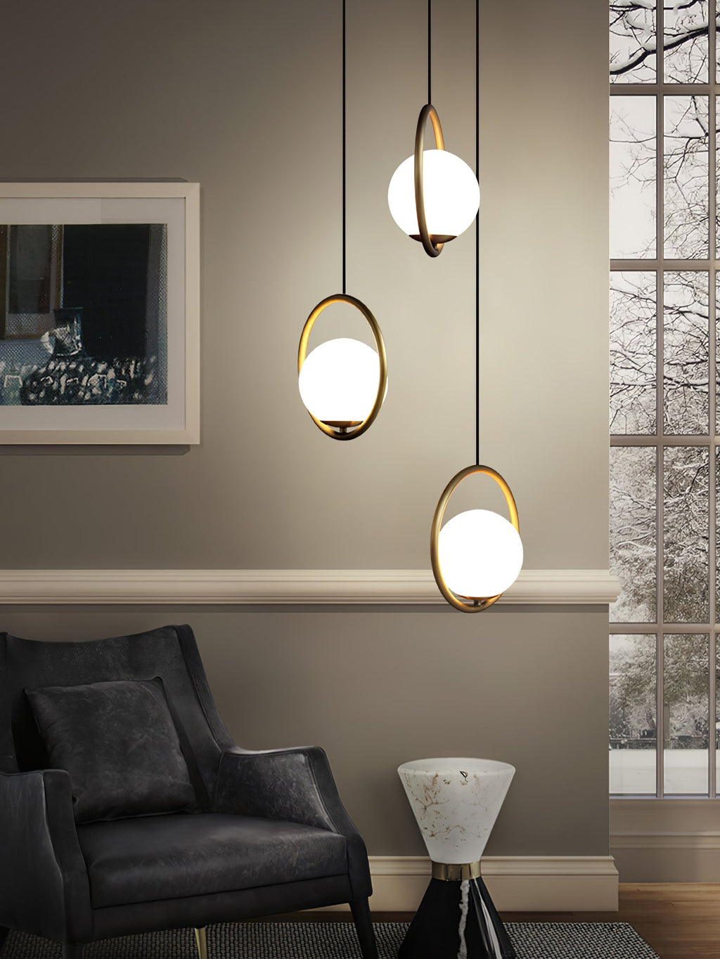 Loop Brass Pendant Light