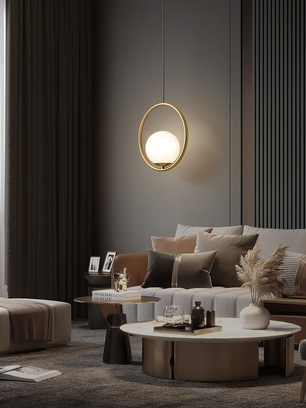 Loop Brass Pendant Light