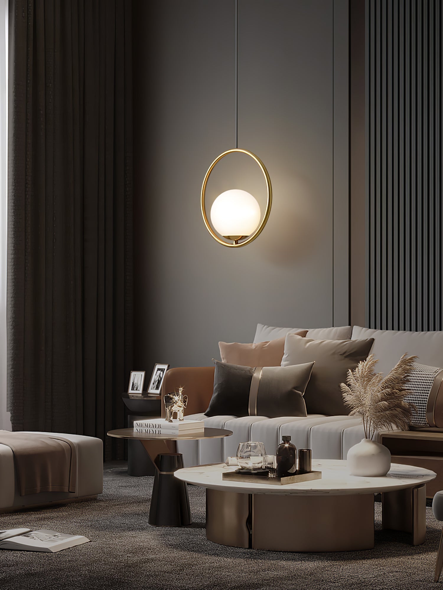 Loop Brass Pendant Light