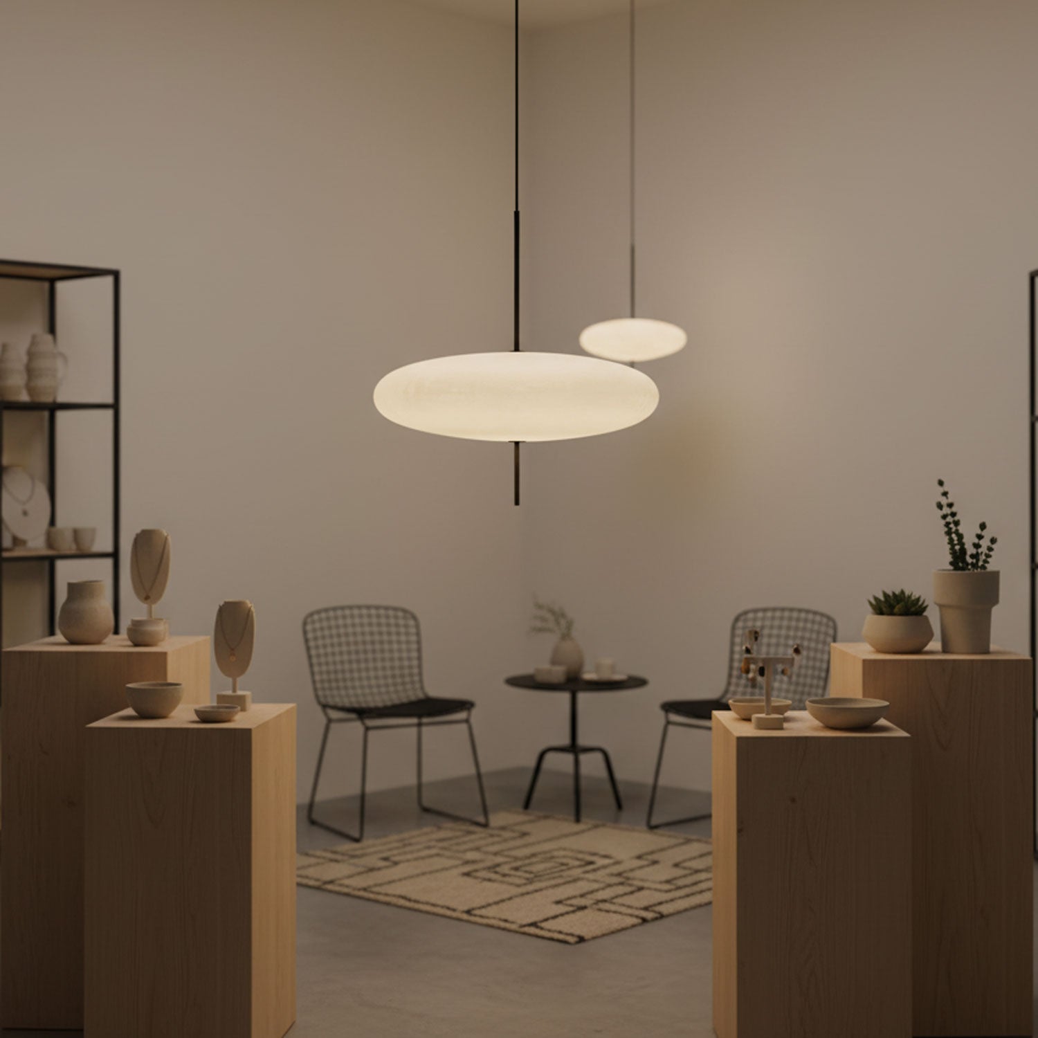 Opal Disc Suspension Lamp