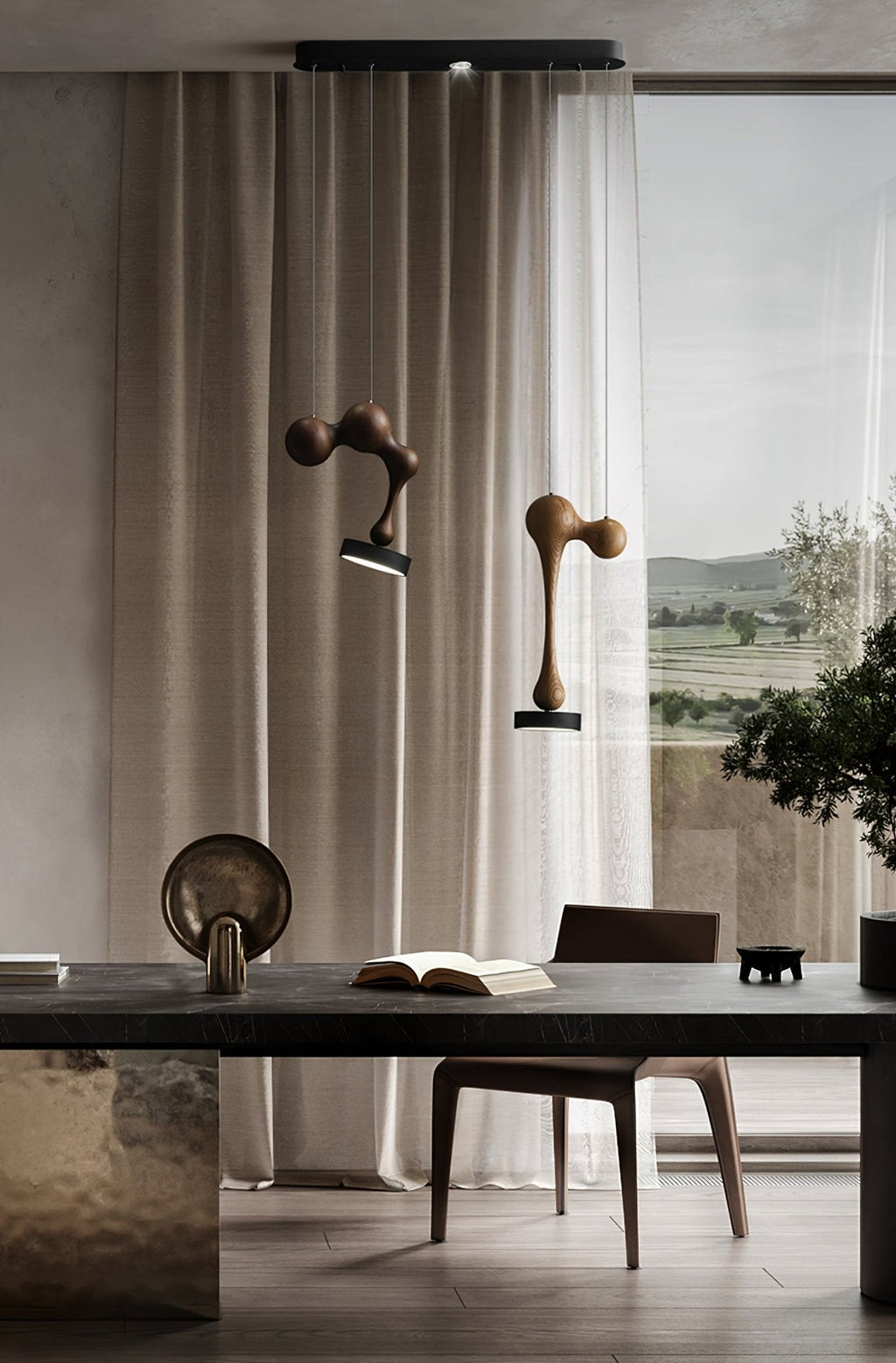 Molecule Wooden Pendant Light