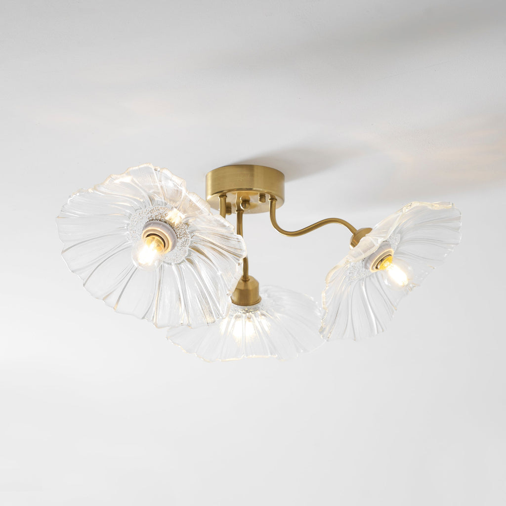 Lotus Leaf Glass Ceiling Lamp