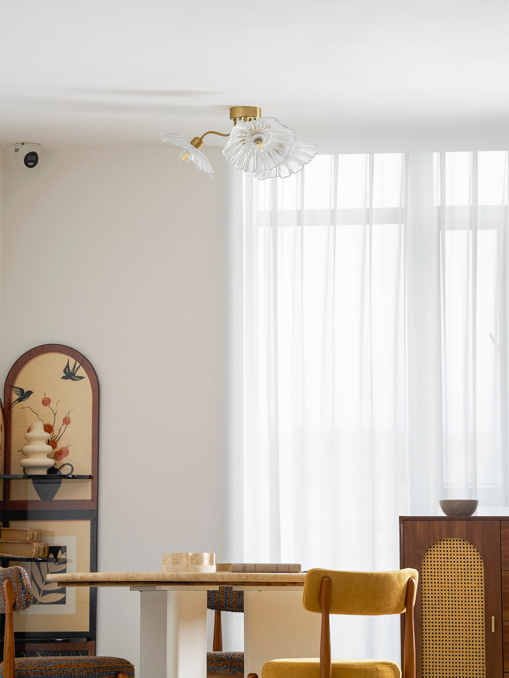 Lotus Leaf Glass Ceiling Lamp